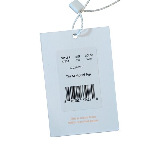 Andie Swim The Santorini Top White Eco Nylon Size XXL - Picture 4 of 8
